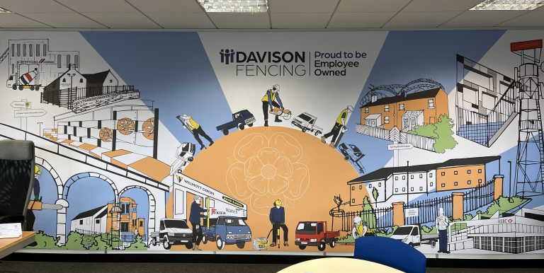 Branded spaces, the Davison Fencing board room in Bradford.