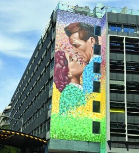 Wall Mural on side of building in Lisbon, Portugal