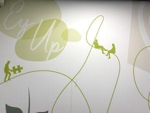 Close up of Wall Mural at Sheffield Mutual HQ